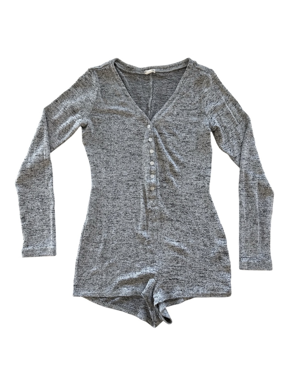 Garage Gray Long-Sleeve Henley Bodysuit pajama XS
